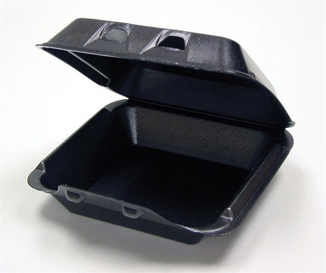 9x9.5x3.25 1-Compartment Black Foam Hinged Container