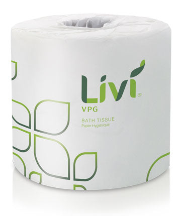 Livi VPG Bath Tissue White 2-Ply 4" X 3.66" 500 Sheets
