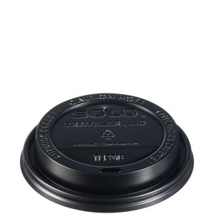 Lid Travel Black For 10-24 oz Paper Hot Cup