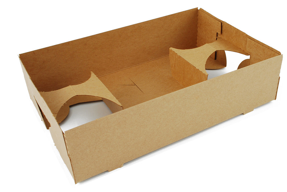 On-the-Go Pop-Up Food/Drink Tray Kraft Paperboard 10" X 6.5" X 2.5"