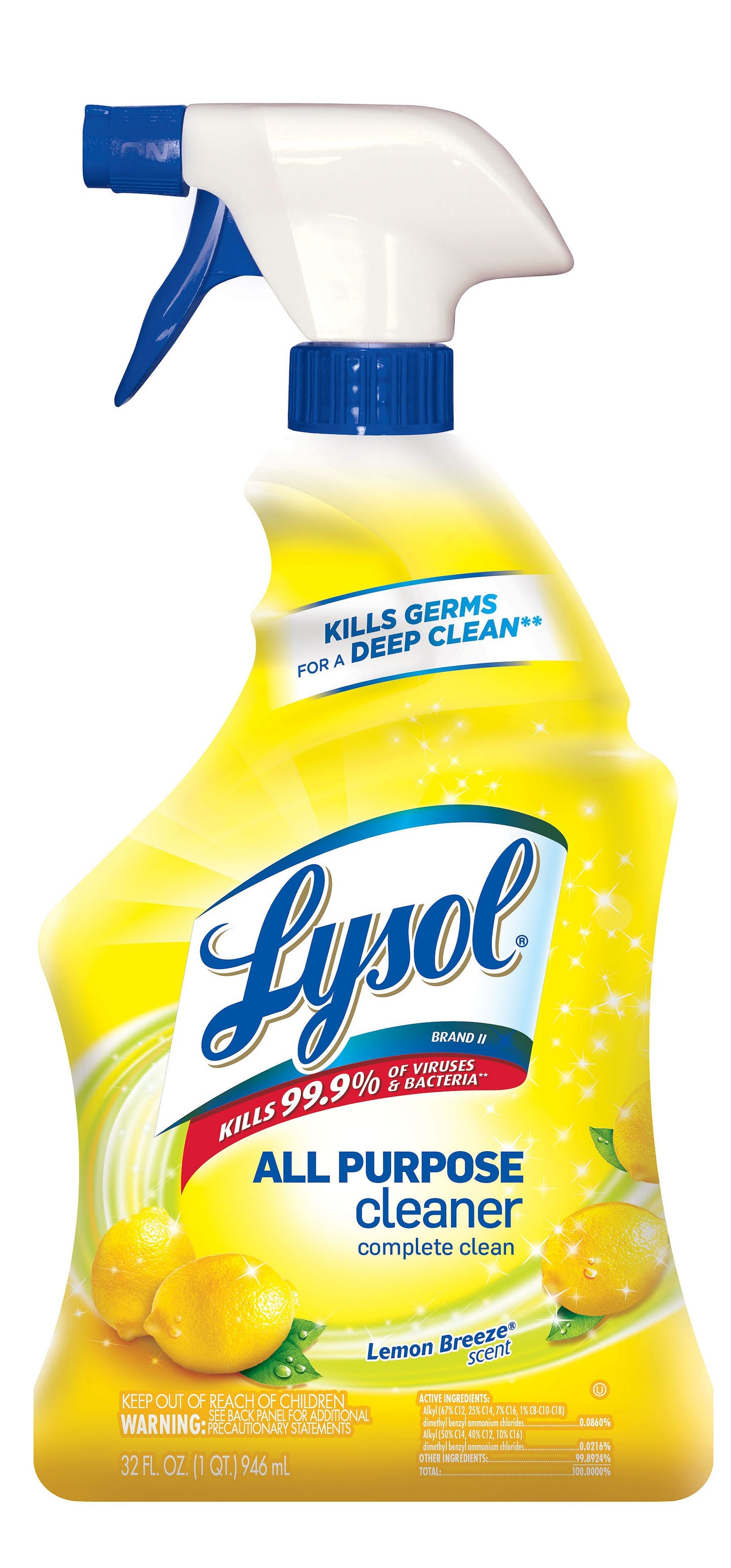 Lysol All Purpose Cleaner 32 oz. Trigger Spray  Lemon Breeze