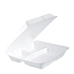 Foam Hinged Container (Non-Perf) Large 3-Comp 9 1/2 x 9 1/4 x x 3