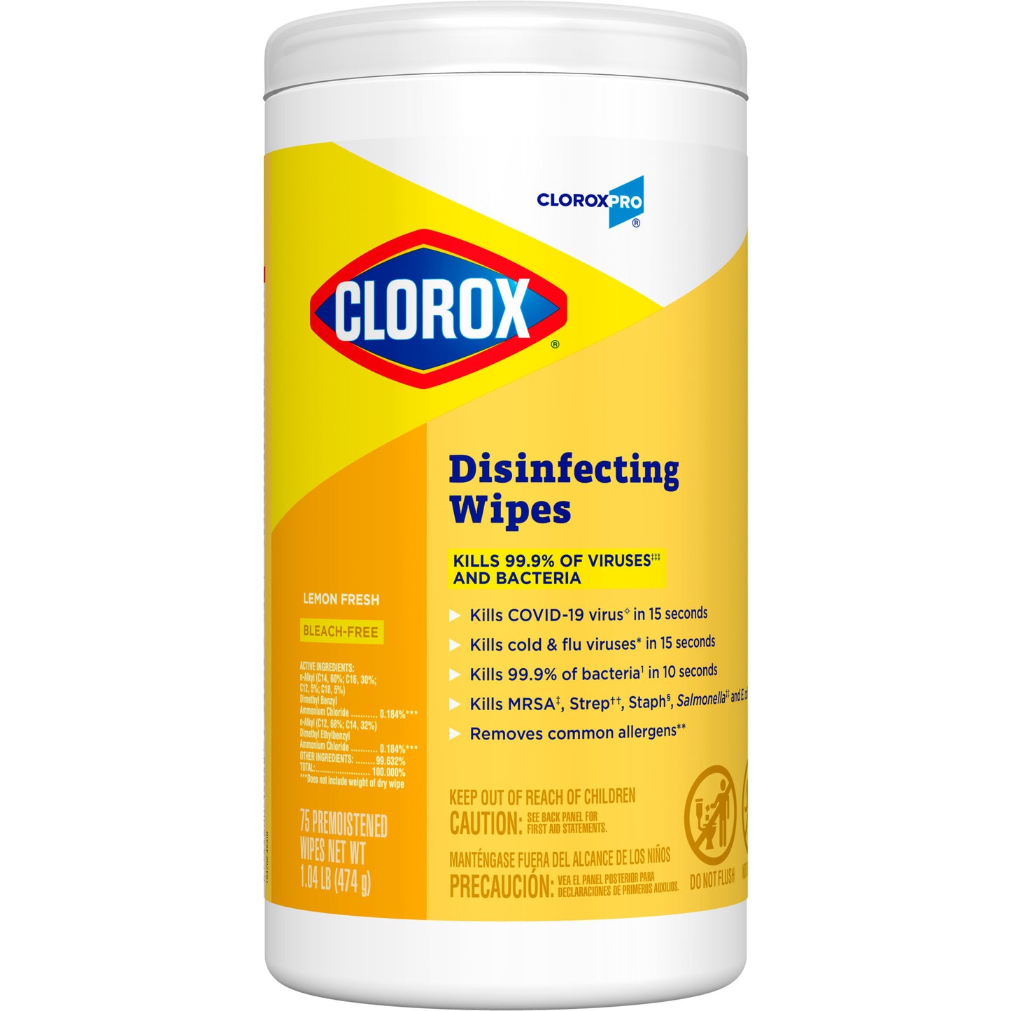 Disinfecting Wipes 75 Count Lemon Fresh 7" X 8"