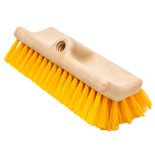 Bi-Level Floor Scrub Brush Yellow, 10" 2" Trim