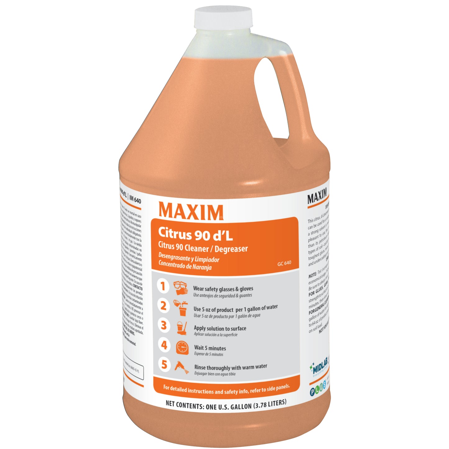 Maxim Citrus 90 d'L Degreaser 1 Gallon Citrus Scent IM640