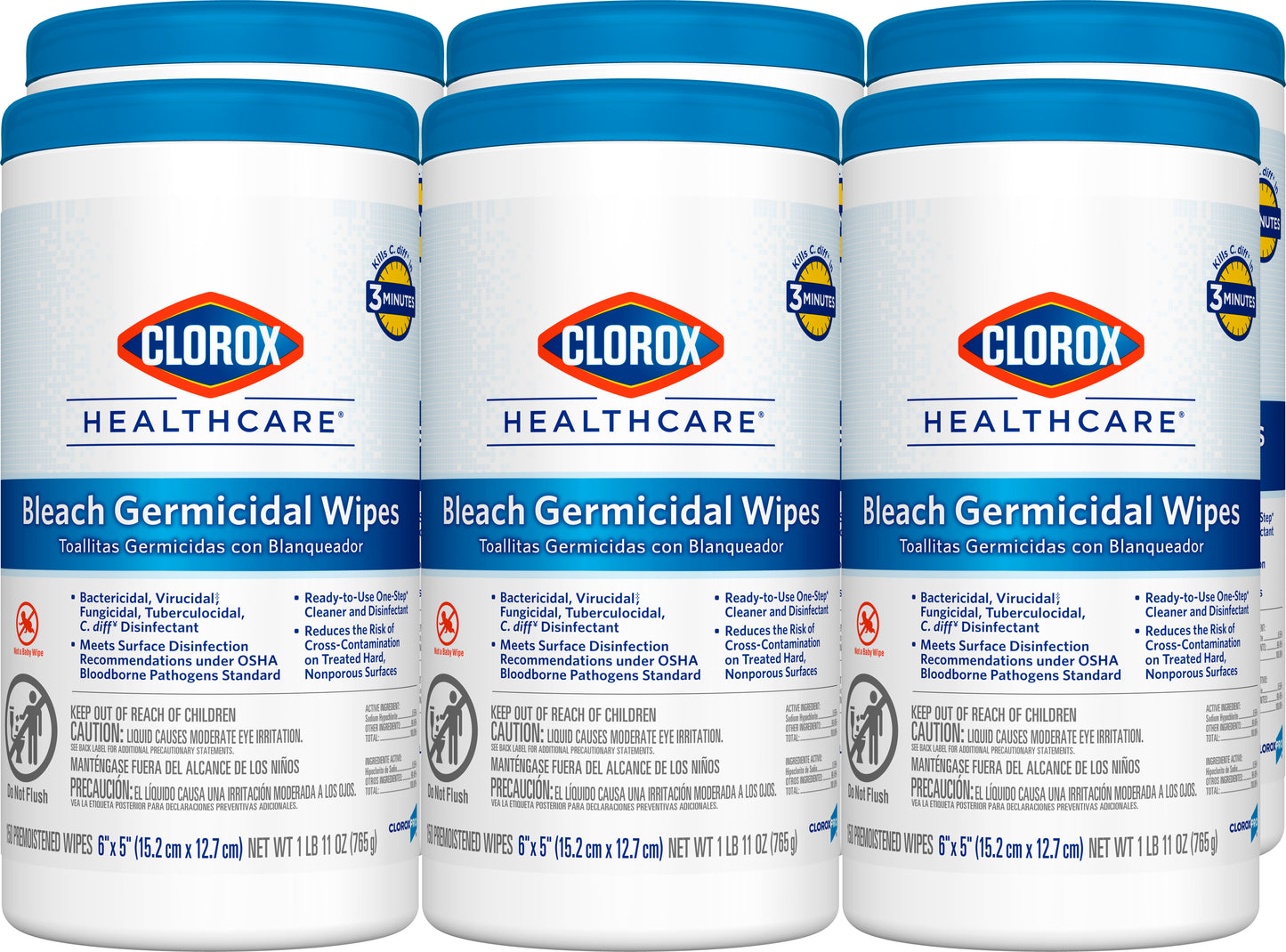 Healthcare Bleach Germicidal Wipes 150 Count