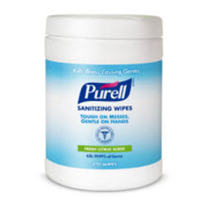 Purell Sanitizing Wipes 270 ct canister Wipe Size 6" x 6.75