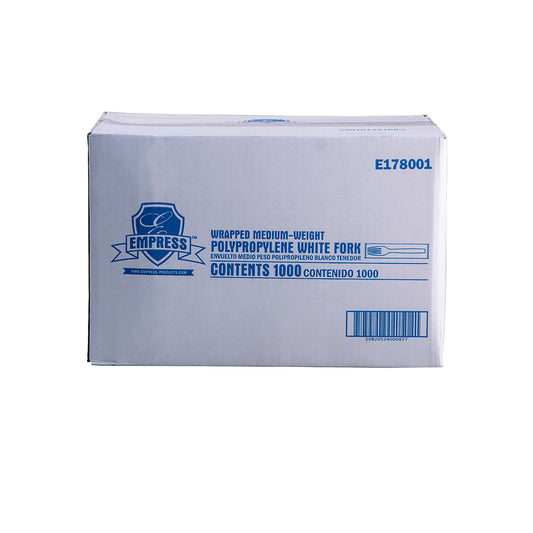 Medium Weight Fork Polypro White Wrapped  Dense Pack