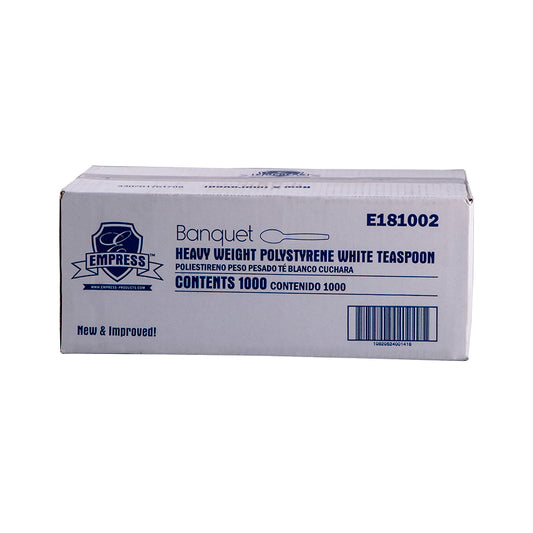 Heavy Weight Teaspoon Polystyrene White  Dense Pack