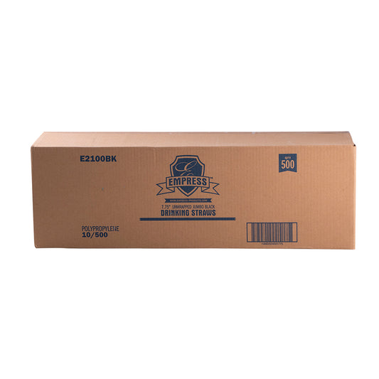 Jumbo Straw Unwrapped 7.75" Black Boxed