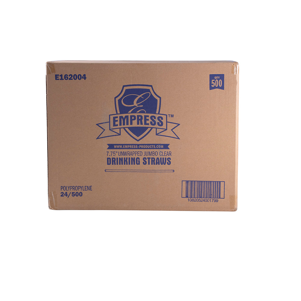 Jumbo Straw Unwrapped 7.75" Clear Boxed