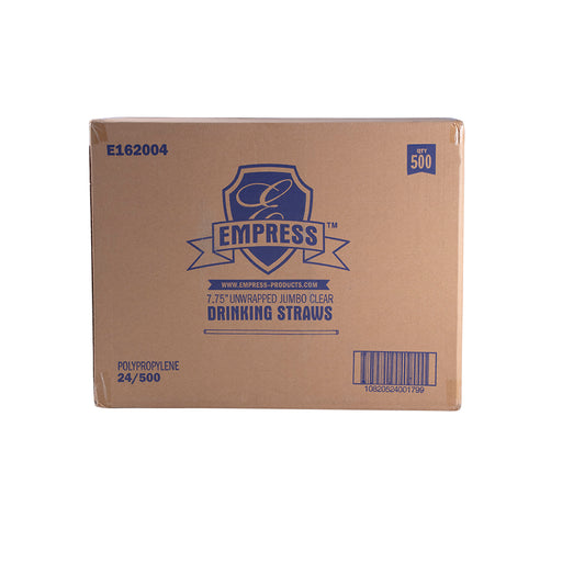 Jumbo Straw Unwrapped 7.75" Clear Boxed