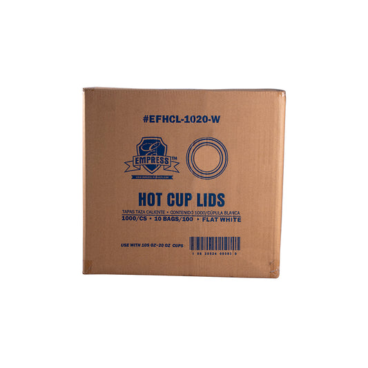 Flat Lid for 10-20oz Paper Hot Cup White