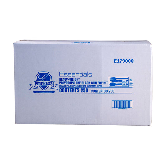 Heavy Weight Cutlery Kit PP Knife Fork TS S&P Napkin Black