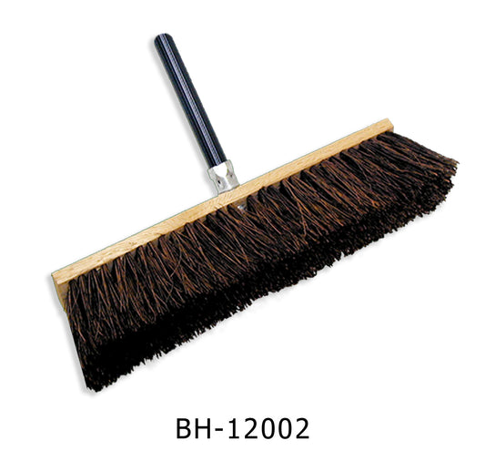 Palmyra Garage Wood Broom  18" 2 Threaded Holes 4" Fiber