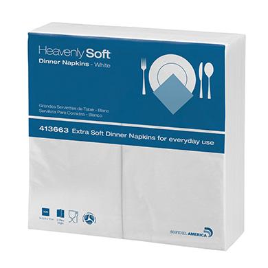 Heavenly Soft 1/8 Fold Virgin Dinner Napkin 2 Ply 14-5/8" x 17"