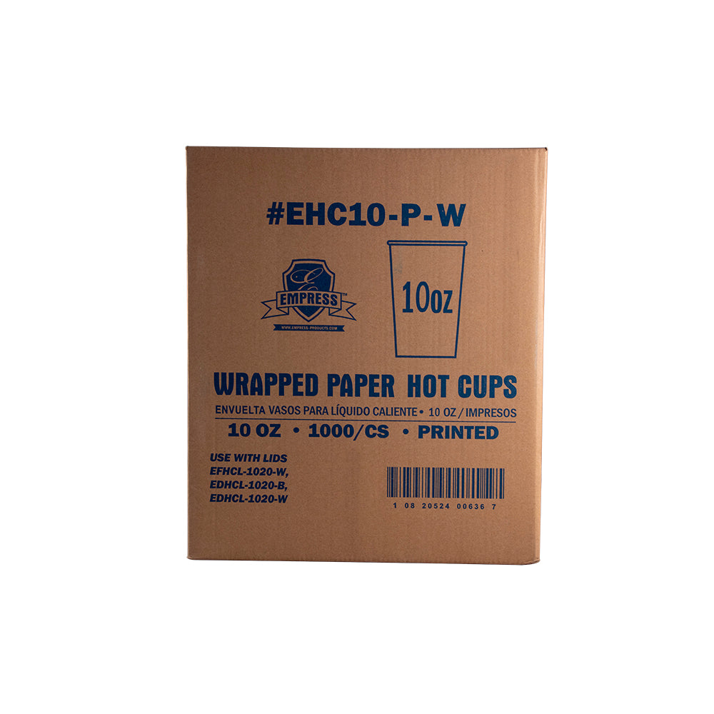 10oz Wrapped Squat Paper Hot Cup Stock Good Day Print
