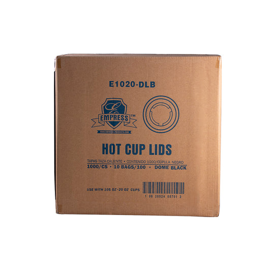Dome Lid for 10-20oz Paper Hot Cups Black 90 mm Rim