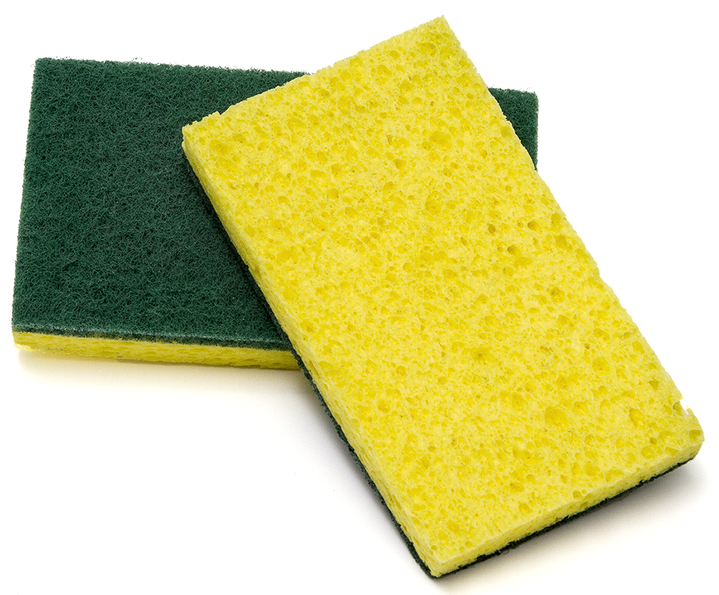 Cellulose Scrubbing Sponge Green/Yellow Med. Duty 6.25 x 3.25