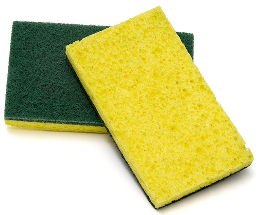 Cellulose Scrubbing Sponge Green/Yellow Med. Duty 6.25 x 3.25