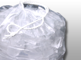 8 lb. Printed Ice Bag w/ Drawstring Clear 11.5" X 18" 1.2 Mil