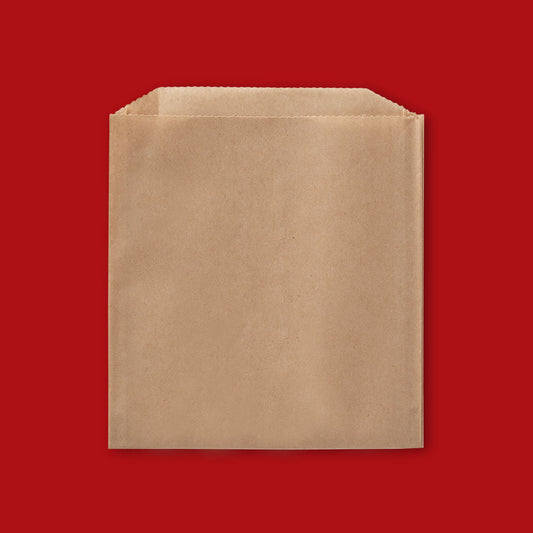 Plain Grease Resistant Sandwich Bag 6" x 3/4" x 6 1/2" Natural Kraft