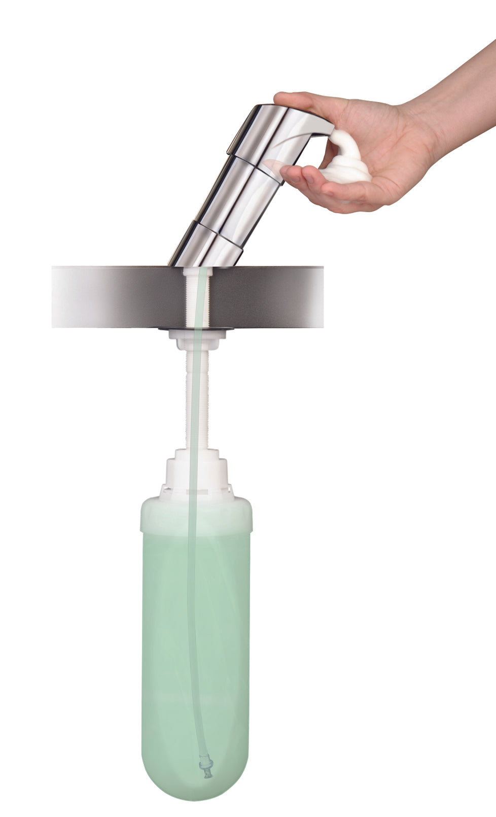 EZ Foam Counter Mount Dispenser 1000 ml, Chrome