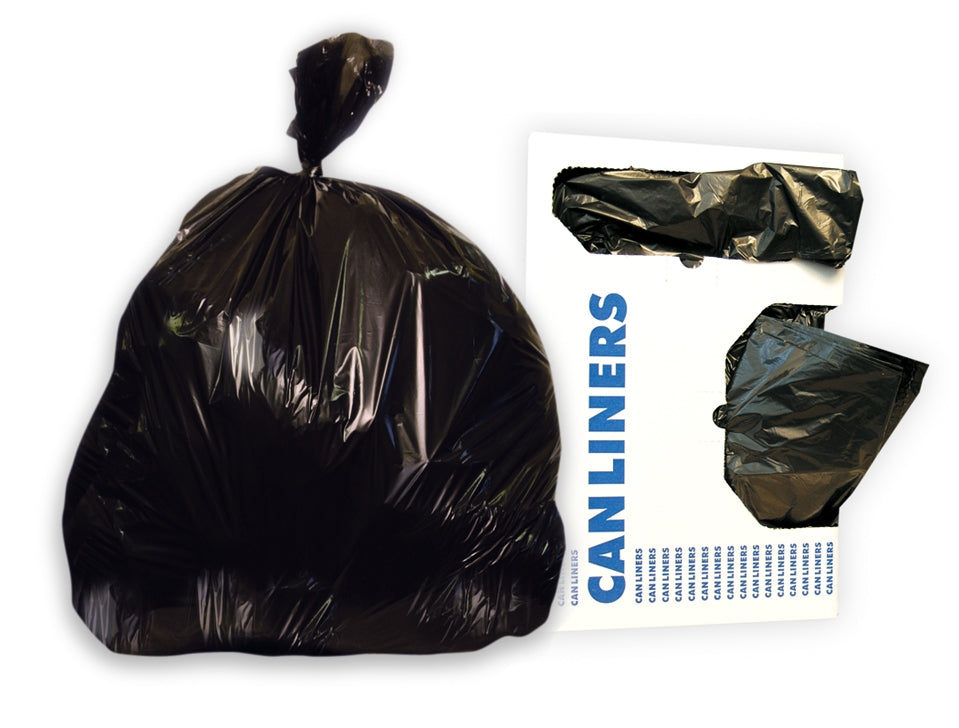 24X32 LLDPE Black 0.50 Mil Flat Pack Can Liners 13 Gallon