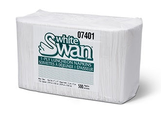 White Swan Luncheon Napkin White 1-Ply 4 Fold 11" X 13"