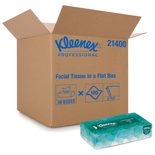 Kleenex Facial Tissue White 8.3" x 7.8" Flat Box