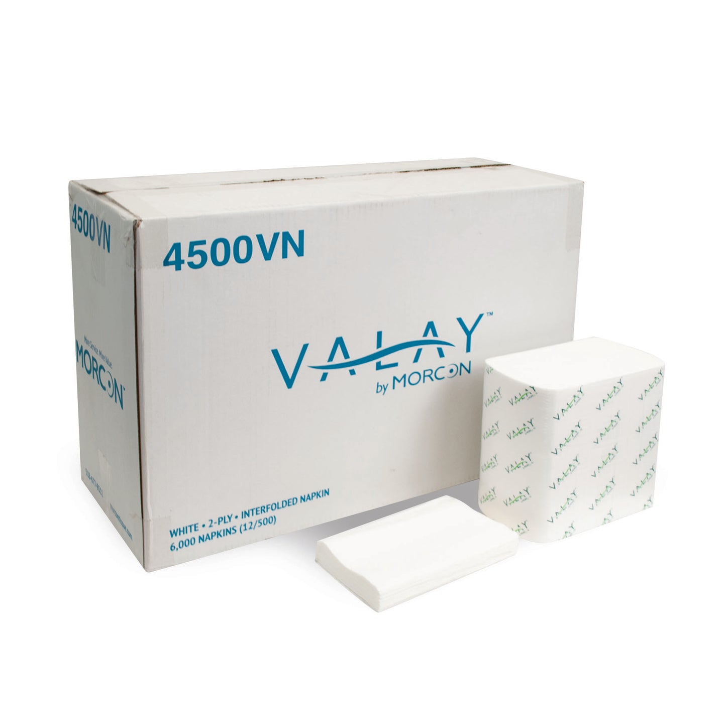 6.3" X 8.85" Valay Napkin White 2-Ply