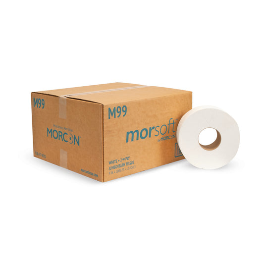 9" Jumbo Roll Bath Tissue White 2-Ply 3.3" x 1000'