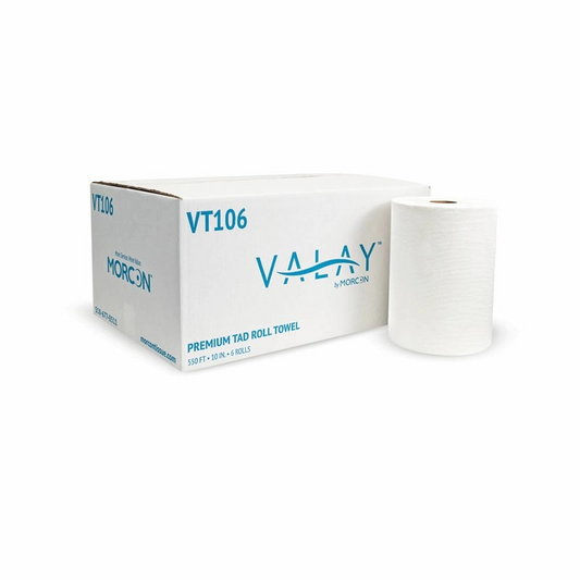 10" TAD Hardwound Roll Towel White 1-Ply 2" Core 550'