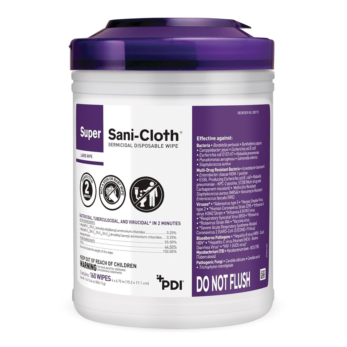 Super Sani-Cloth Disposable Wipe 6" X 6.75" Germicidal