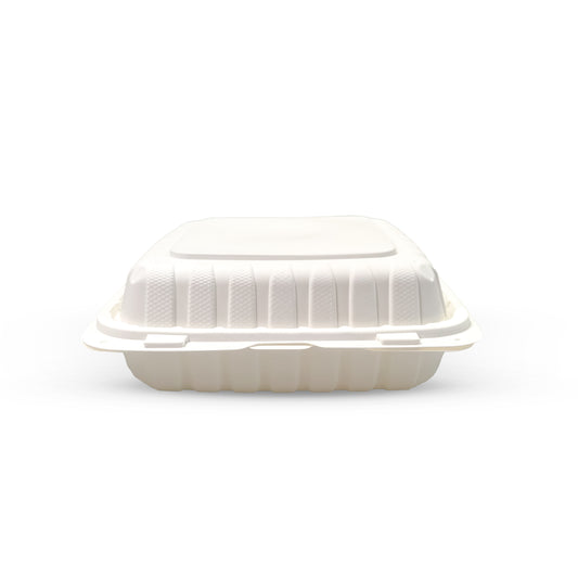 Hinged Container Mineral Filled PP 6" x 6" x 3" Natural