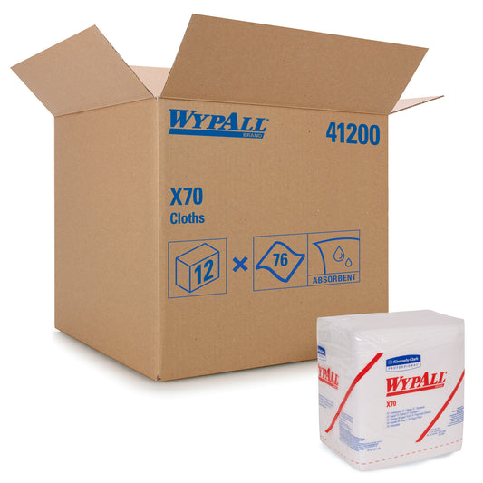 WypAll X70 Wipers White 12.5" x 12" BRAG Box