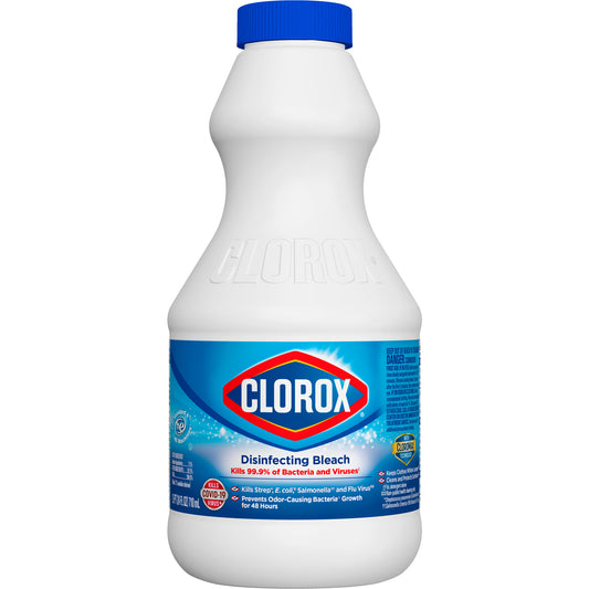 Clorox Disinfecting Bleach Liquid Regular Concentrated, 24 oz.