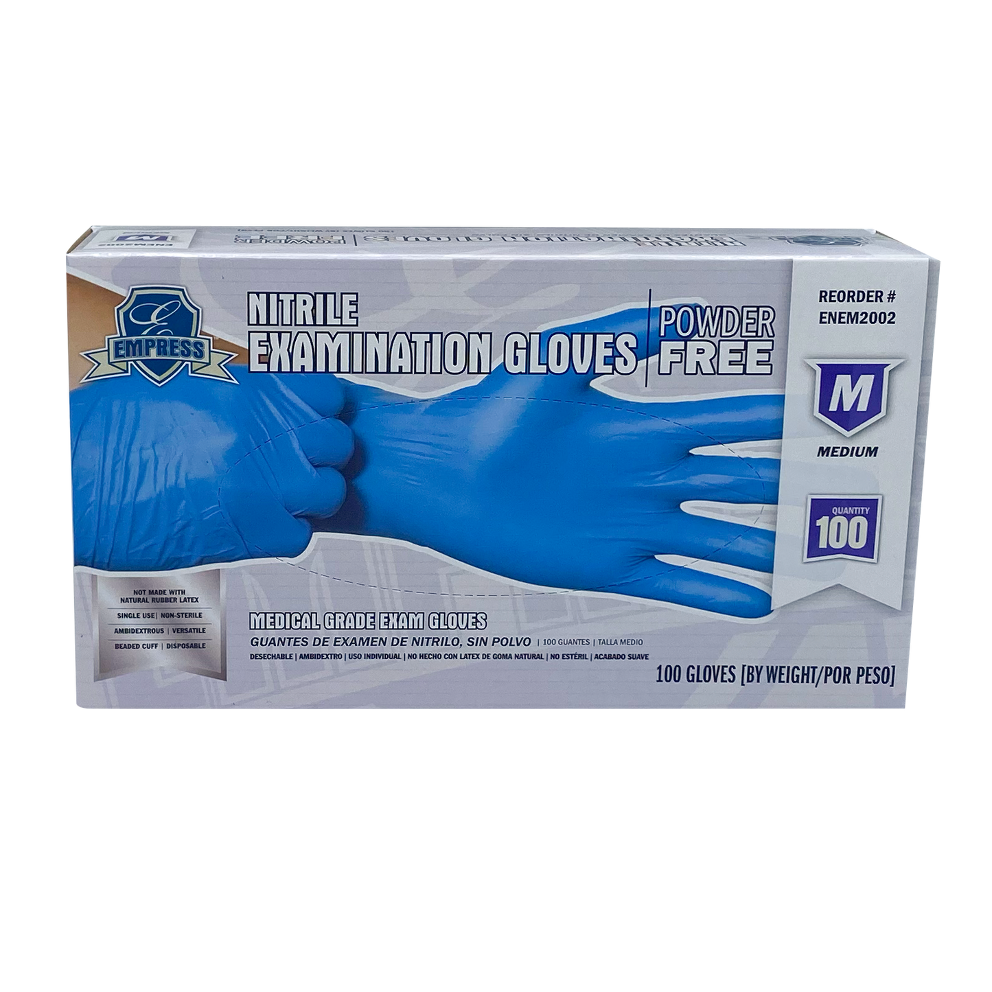 Exam Grade Nitrile Glove Blue Powder Free Medium