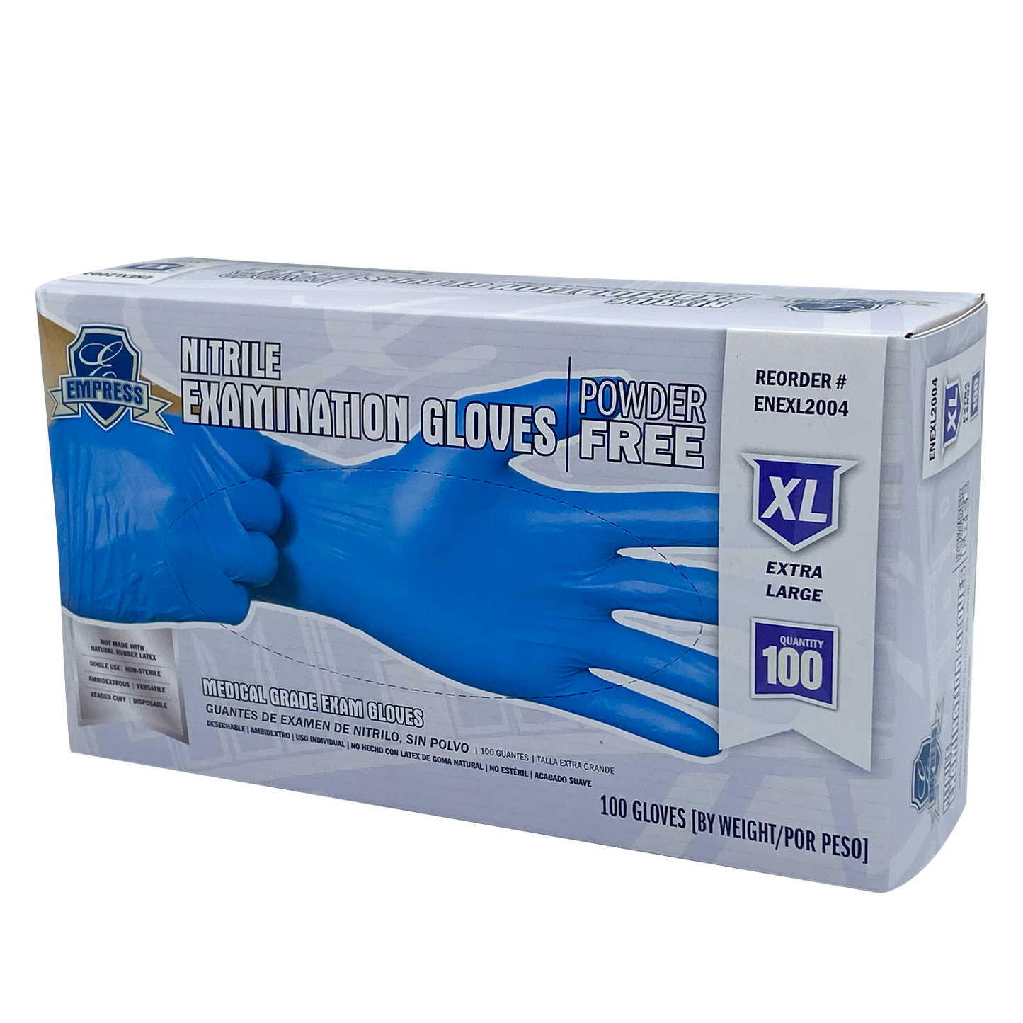 Exam Grade Nitrile Glove Blue Powder Free Extra Large