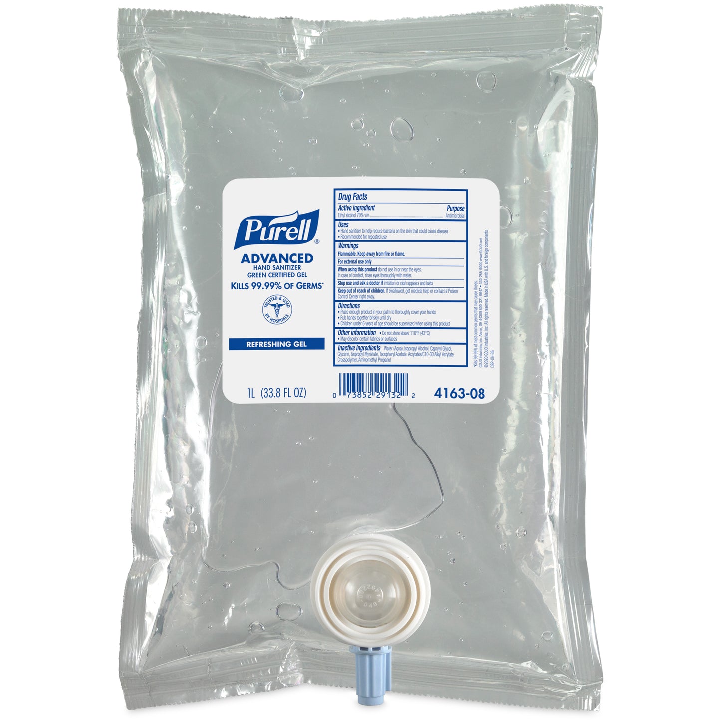 Purell Adv Hand Sanitizer Refills Green Certified Gel 1000 mL