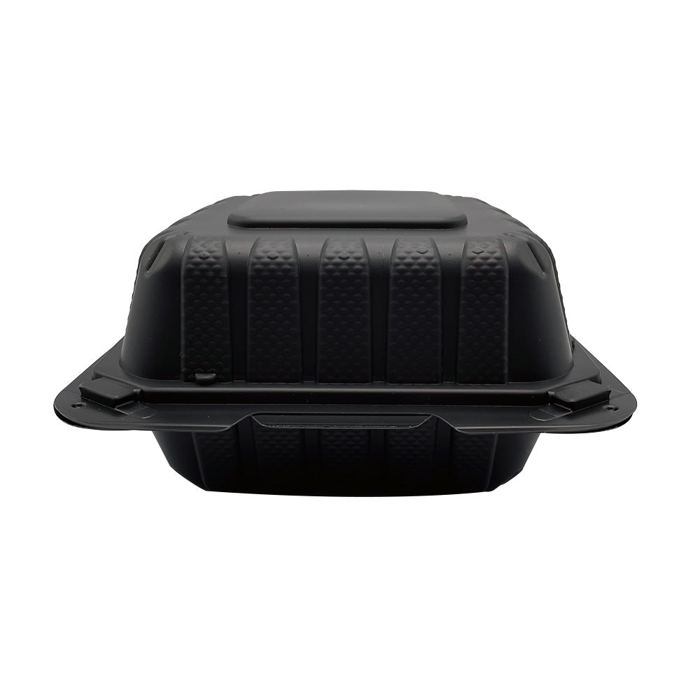 Hinged Container Mineral Filled PP 6" x 6" x 3" Black