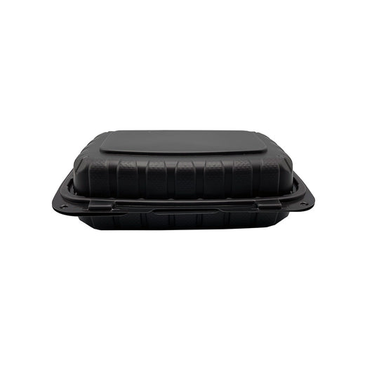 Hinged Container Mineral Filled PP 9" x 6" Hoagie Black