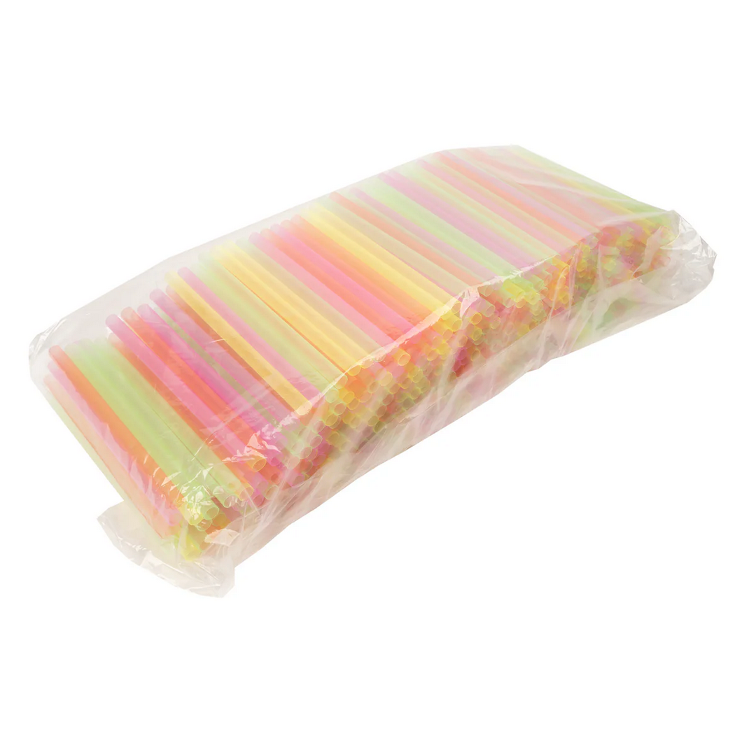 Colossal Polypropylene Straw 8.5" Neon Unwrapped