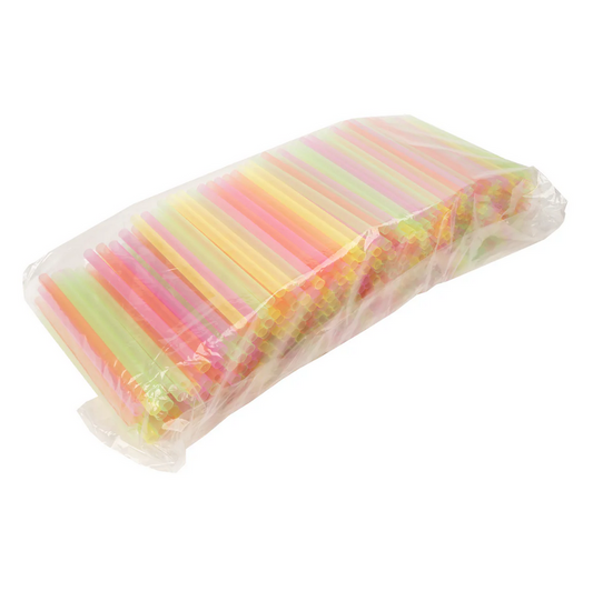 Colossal Polypropylene Straw 8.5" Neon Unwrapped
