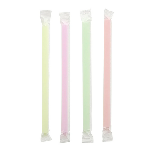 Colossal Neon Straw 8.5" Paper Wrapped Straight Cut