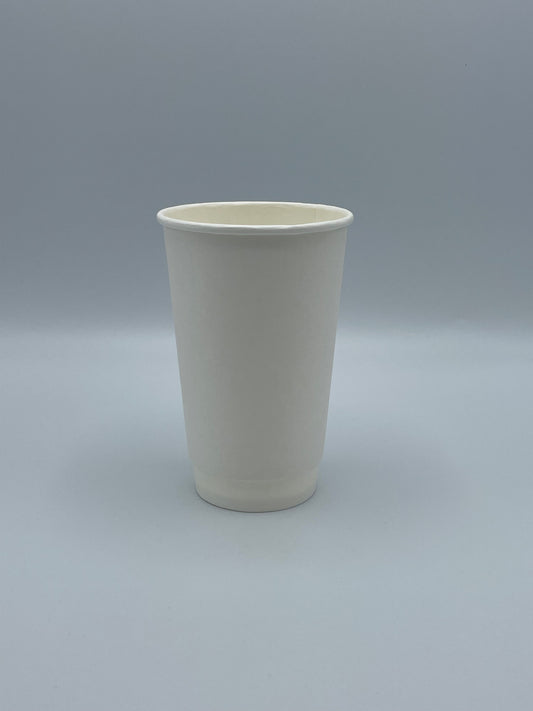 Double Wall Paper Hot Cup 16 oz White