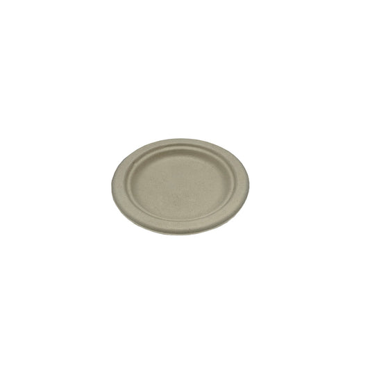 Heavy Weight Plate 6" Natural White Bagasse PFAS Free