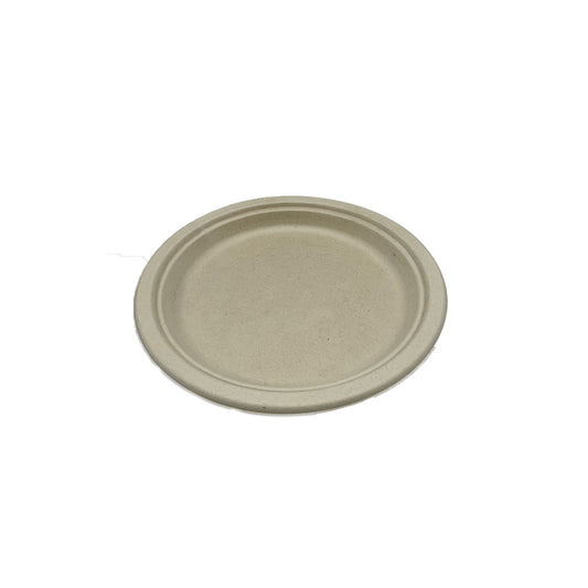 Heavy Weight Plate 9" Natural White Bagasse PFAS Free