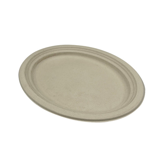 Heavy Weight Platter 12.5" x 10" Natural White Bagasse
