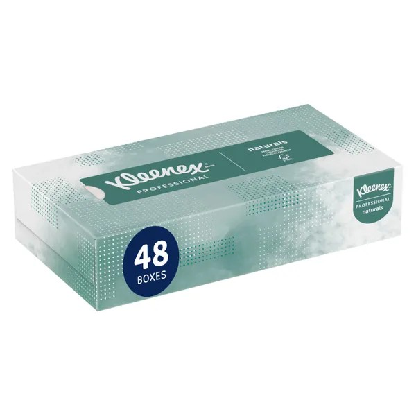 Kleenex Naturals Facial Tissue  White 8.3" x 7.8" Flat Box 2 Ply